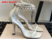Jimmy Choo Verity Sandal 100 White Vintage Metallic Leather Sandals Replica