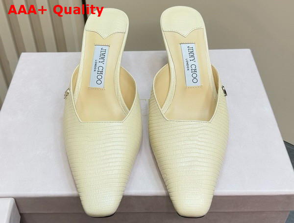 Jimmy Choo Vivi 65 Bamboo Lizard Printed Leather Mules Replica