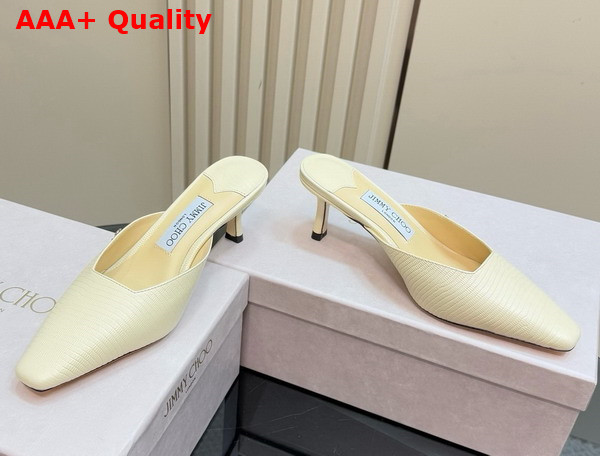 Jimmy Choo Vivi 65 Bamboo Lizard Printed Leather Mules Replica