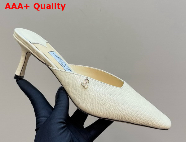 Jimmy Choo Vivi 65 Bamboo Lizard Printed Leather Mules Replica