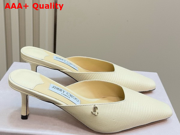 Jimmy Choo Vivi 65 Bamboo Lizard Printed Leather Mules Replica
