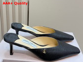 Jimmy Choo Vivi 65 Black Lizard Printed Leather Mules Replica