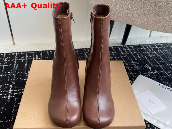 Lemaire Anatomic Boots 80 Women br449 Dark Brown ll0078 Glossy Vegetable Leather Replica