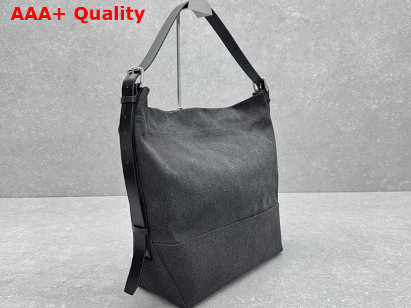 Lemaire Belted Tote Bag Unisex Ash Black Cotton Replica