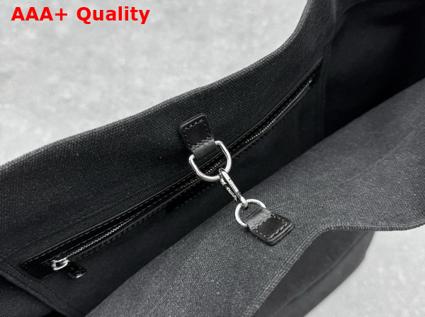 Lemaire Belted Tote Bag Unisex Ash Black Cotton Replica