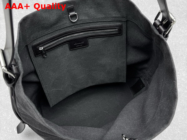 Lemaire Belted Tote Bag Unisex Ash Black Cotton Replica