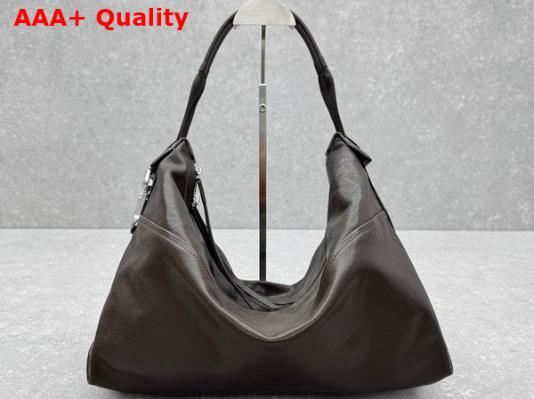 Lemaire Berlingot Hobo Bag in Dark Brown Paper Lux Leather Replica