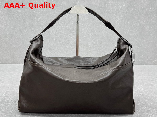 Lemaire Berlingot Hobo Bag in Dark Brown Paper Lux Leather Replica