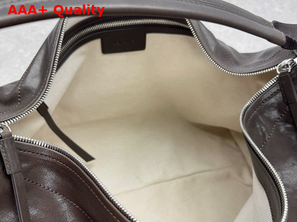 Lemaire Berlingot Hobo Bag in Dark Brown Paper Lux Leather Replica