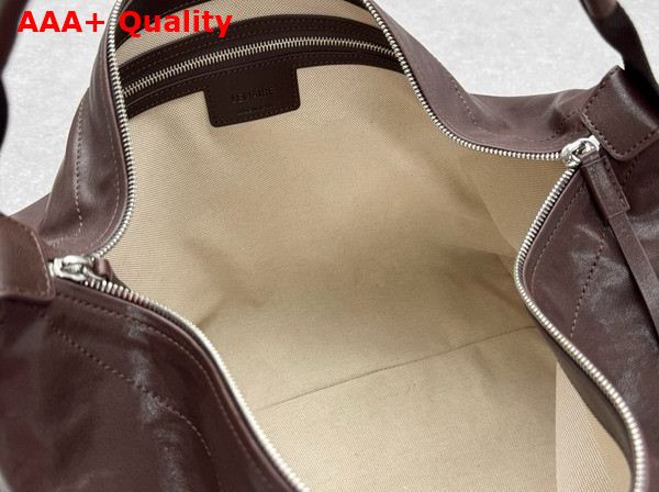 Lemaire Berlingot Hobo Bag in Espresso Paper Lux Leather Replica
