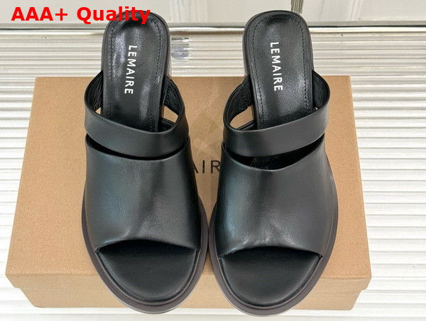 Lemaire Heeled Mule in Black Vegetable Nappa Leather Replica