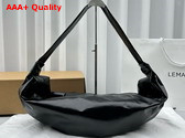 Lemaire Large Soft Croissant Bag in Black Paper Leather Replica