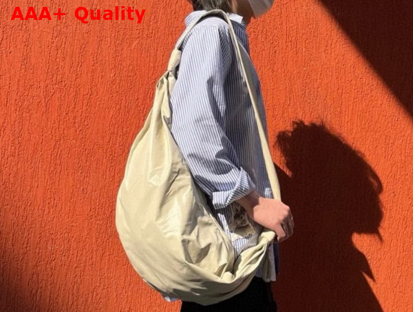 Lemaire Large Soft Croissant Bag in Sage Paper Leather Replica