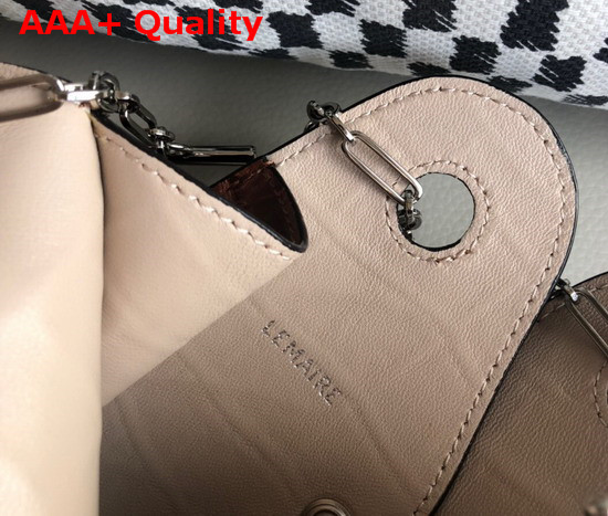 Lemaire Mini Double Folded Bag in Brown Embossed Leather Replica