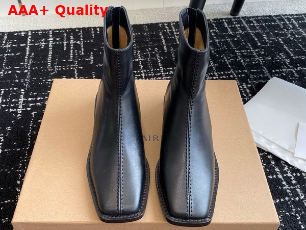 Lemaire Piped Zipped Boots in Black Soft Leather Replica