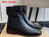Lemaire Piped Zipped Boots in Black Soft Leather Replica