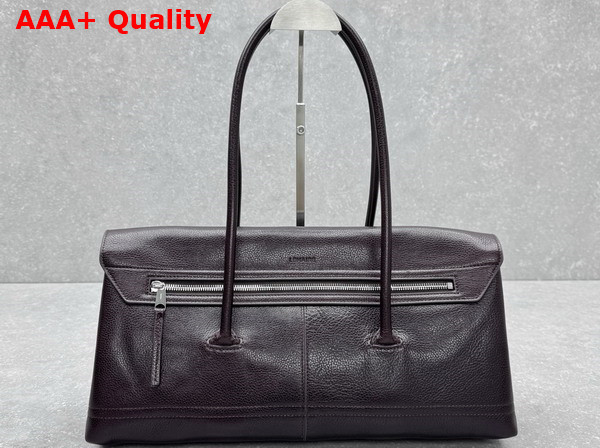 Lemaire Shoulder Gear Bag in Dark Eggplant Glossy Vegetable Leather Replica