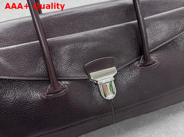 Lemaire Shoulder Gear Bag in Dark Eggplant Glossy Vegetable Leather Replica