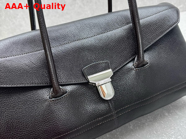 Lemaire Shoulder Gear Bag in Espresso Glossy Vegetable Leather Replica