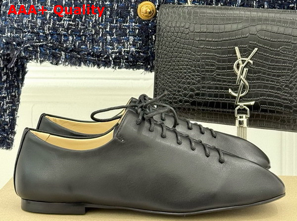 Lemaire Souris Flat Classic Derbies in Black Leather Replica