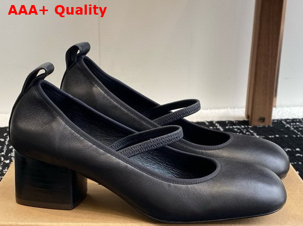 Lemaire Square Ballerina with 55mm Heel Black Smooth Nappa Leather Replica