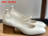 Lemaire Square Ballerina with 55mm Heel White Smooth Nappa Leather Replica