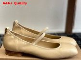 Lemaire Square Flat Ballerina in Beige Smooth Nappa Leather Replica