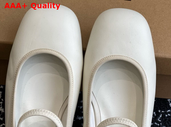 Lemaire Square Flat Ballerina in White Smooth Nappa Leather Replica