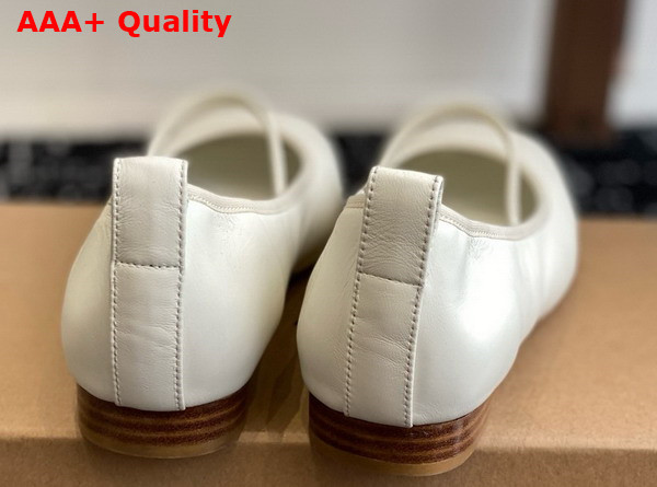 Lemaire Square Flat Ballerina in White Smooth Nappa Leather Replica