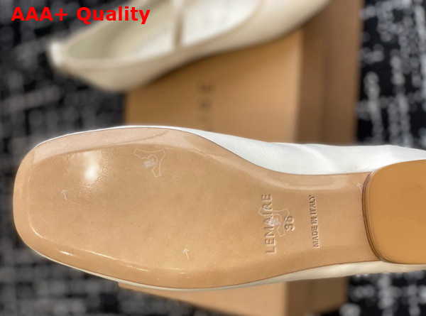 Lemaire Square Flat Ballerina in White Smooth Nappa Leather Replica