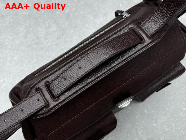Lemaire Week End Gear Bag Dark Eggplant Glossy Vegetable Leather Replica