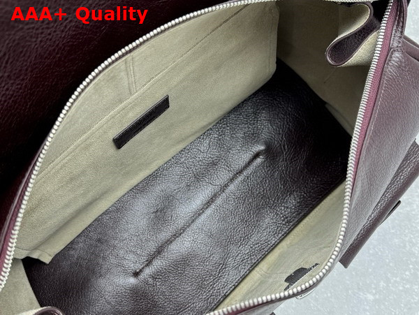 Lemaire Week End Gear Bag Dark Eggplant Glossy Vegetable Leather Replica