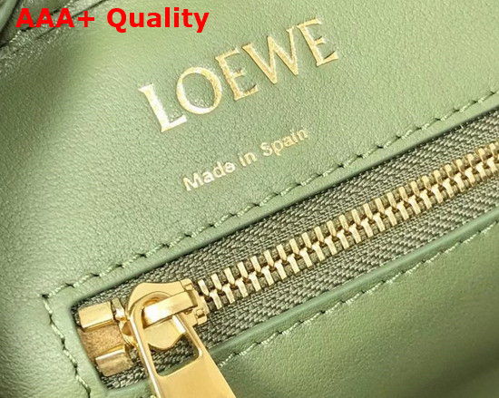 Loewe Amazona 19 Square Bag in Jacquard and Calfskin Green Avocado Green Replica
