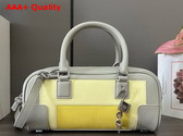 Loewe Amazona 23 Cropped Bag in Suede and Nappa Calfskin Yellow and Shell Grey Replica