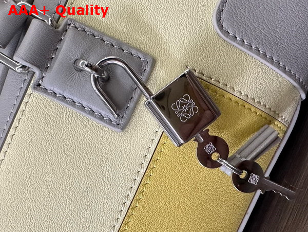 Loewe Amazona 23 Cropped Bag in Suede and Nappa Calfskin Yellow and Shell Grey Replica