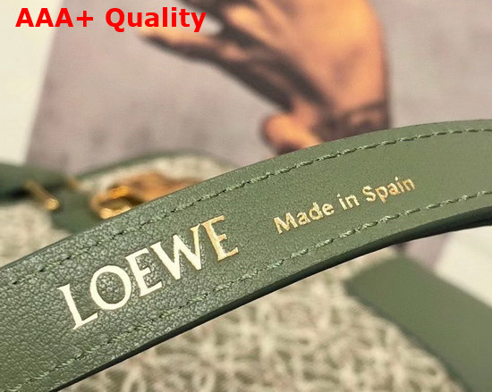 Loewe Amazona 28 Bag in Jacquard and Calfskin Green Avocado Green Replica