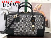 Loewe Amazona 28 Bag in Jacquard and Calfskin Navy Black Replica