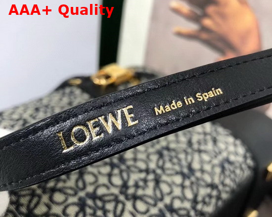 Loewe Amazona 28 Bag in Jacquard and Calfskin Navy Black Replica