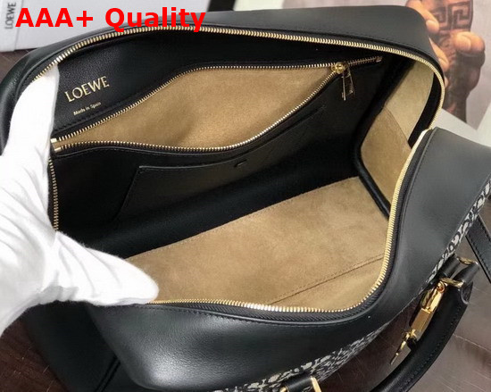 Loewe Amazona 28 Bag in Jacquard and Calfskin Navy Black Replica