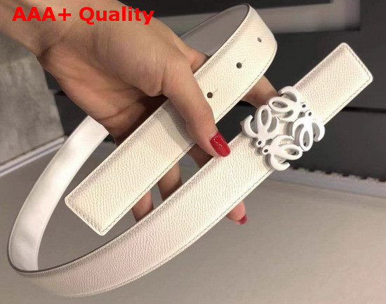Loewe Anagram Belt 32cm Beige Grained Calfskin Replica