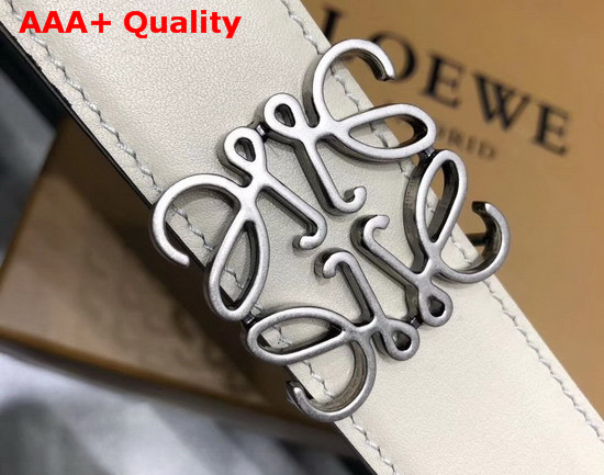Loewe Anagram Belt 32cm Beige and Black Calfskin Replica