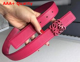 Loewe Anagram Belt 32cm Rose Grained Calfskin Replica