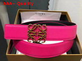 Loewe Anagram Belt 32cm Rose and Black Calfskin Replica