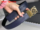 Loewe Anagram Buckle Reversible Belt 4cm Navy Blue and Black Calfskin Replica