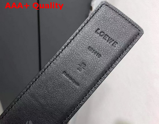 Loewe Anagram Buckle Reversible Belt 4cm Navy Blue and Black Calfskin Replica