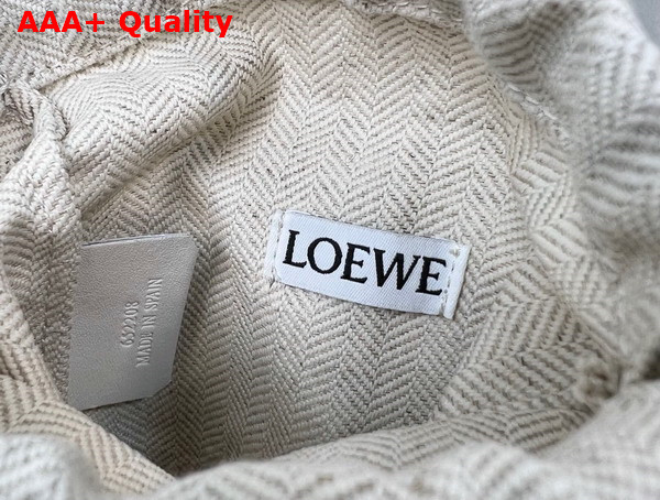 Loewe Anagram Cut Out Pocket in Classic Calfskin and Canvas Black and Ecru Replica