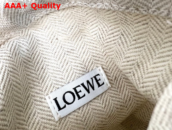 Loewe Anagram Cut Out Pocket in Classic Calfskin and Canvas White and Ecru Replica