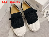 Loewe Anagram Flap Sneaker in Black Canvas Replica