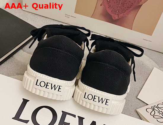 Loewe Anagram Flap Sneaker in Black Canvas Replica