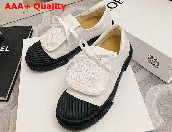 Loewe Anagram Flap Sneaker in Soft White Canvas Replica